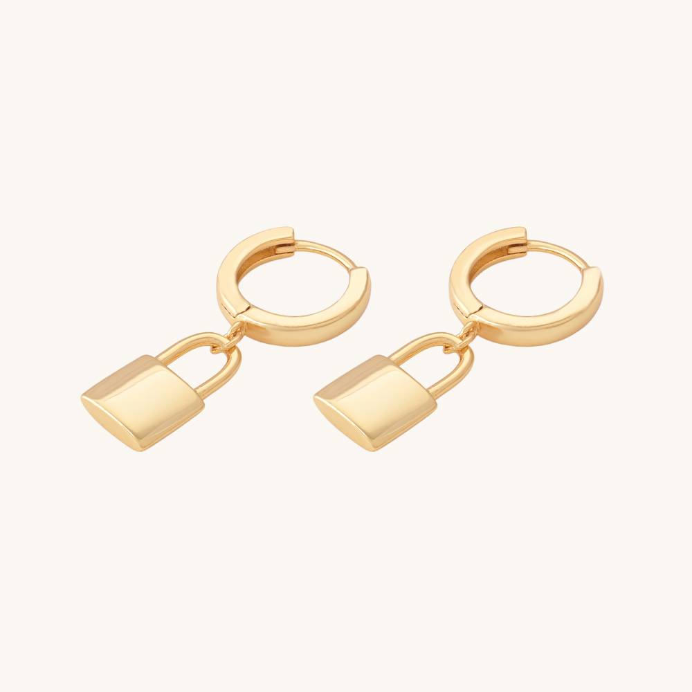 Small Lock Hoop Earrings : PM-EARRINGS-030