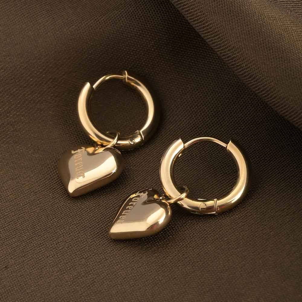 Medium Heart Hoop Earrings : PM-EARRINGS-039