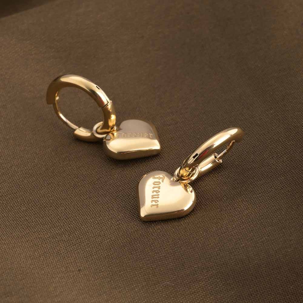 Medium Heart Hoop Earrings : PM-EARRINGS-039