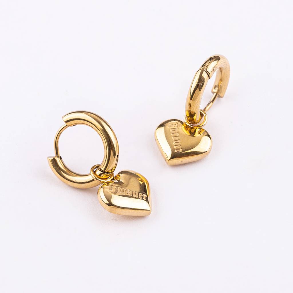 Medium Heart Hoop Earrings : PM-EARRINGS-039