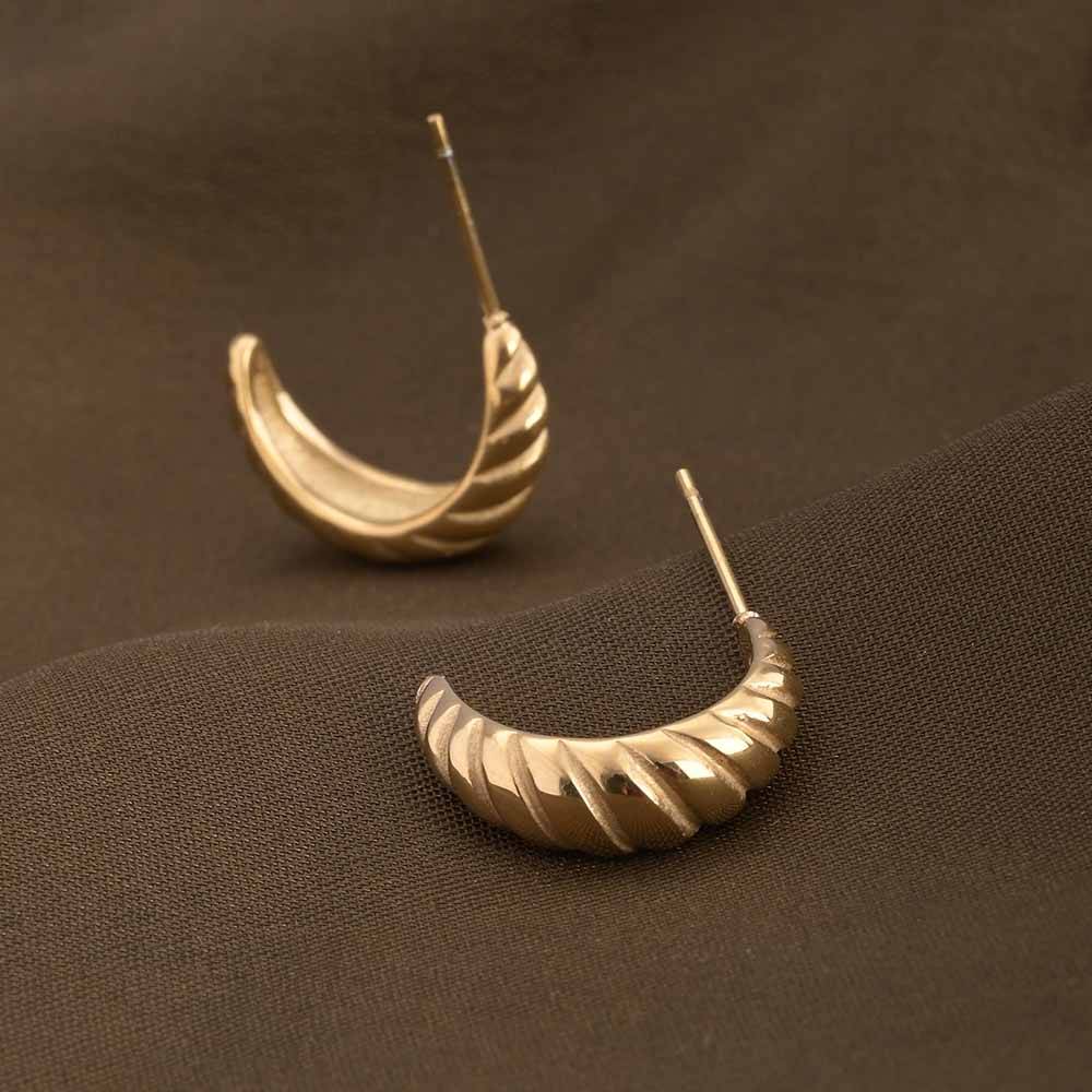 Croissant Style Hoop Earrings : PM-EARRINGS-047
