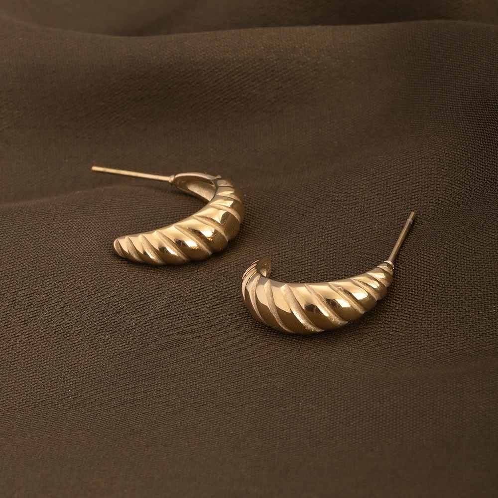 Croissant Style Hoop Earrings : PM-EARRINGS-047