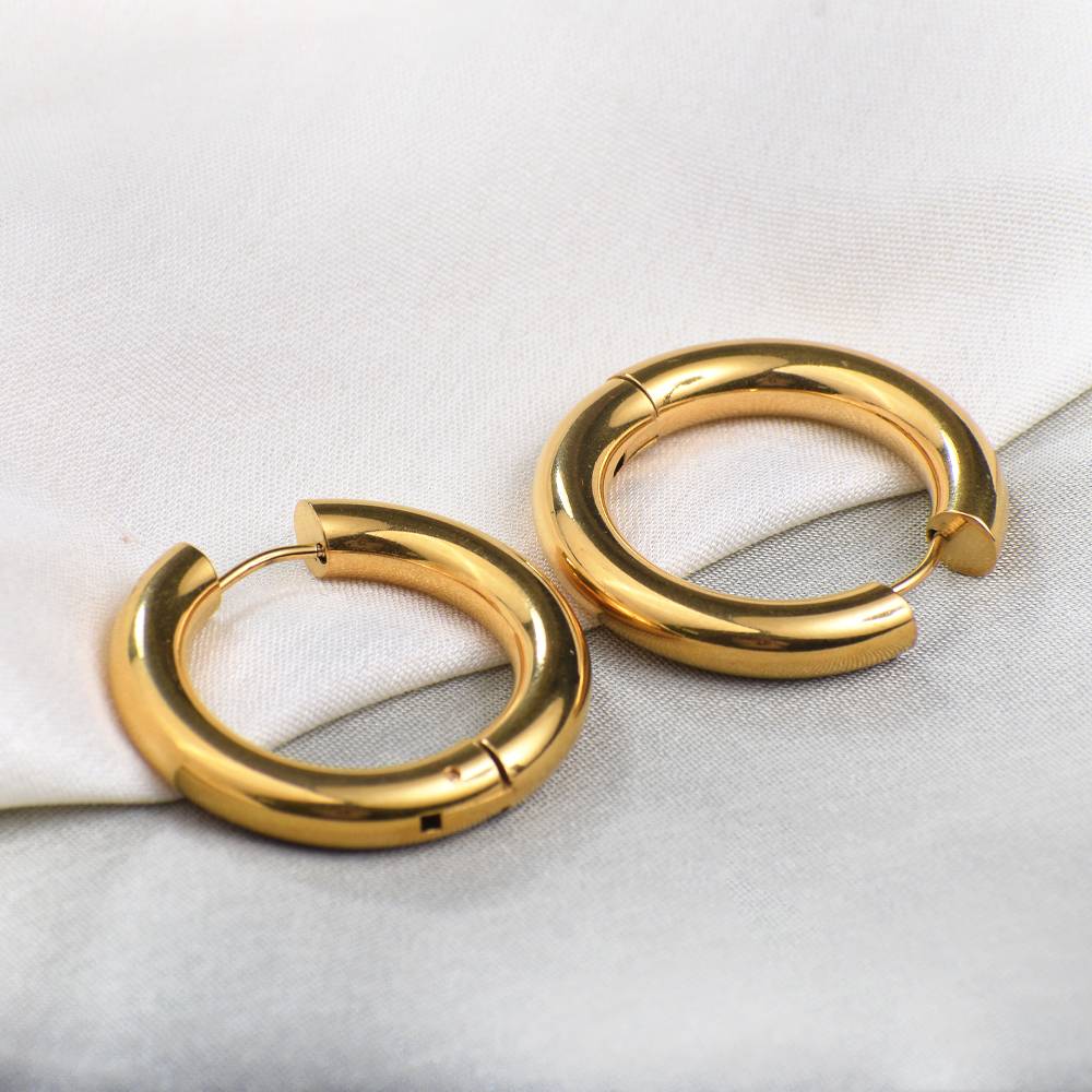 Classic Round Hoop Earrings : PM-EARRINGS-054-B