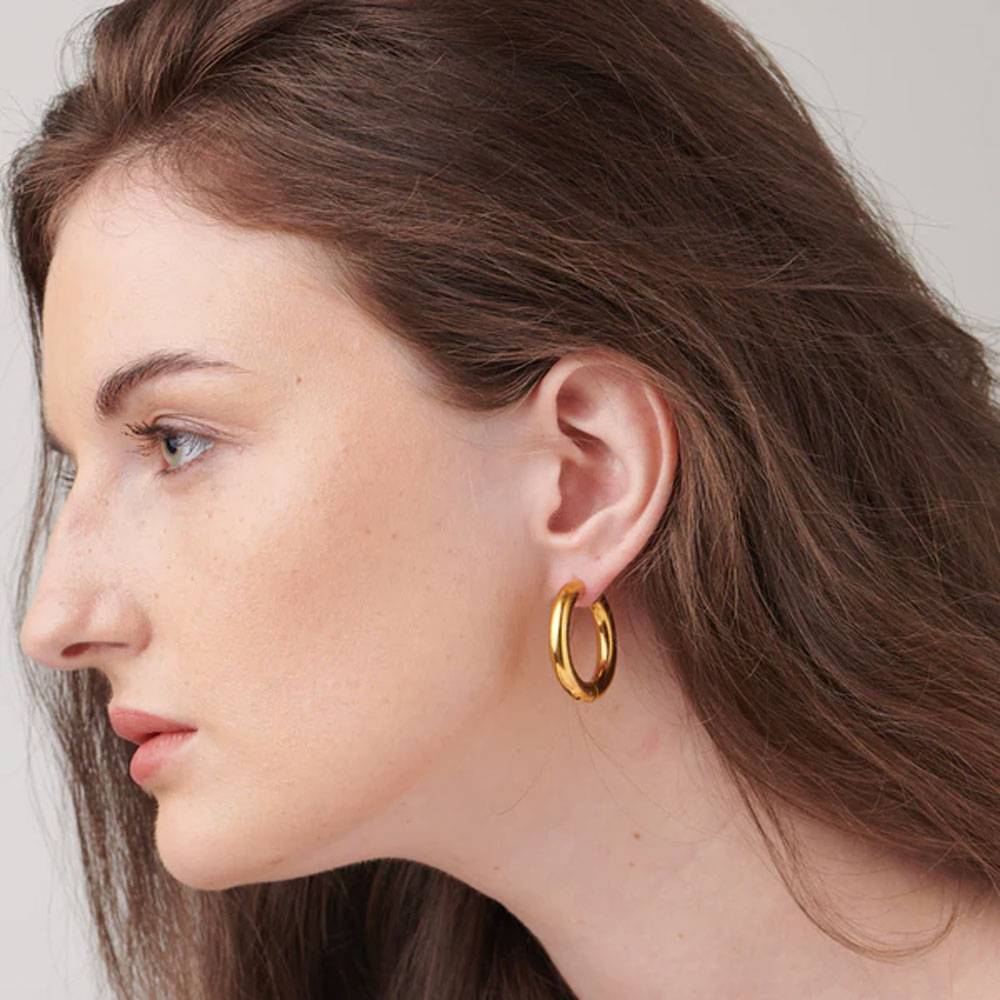 Classic Round Hoop Earrings : PM-EARRINGS-054-B