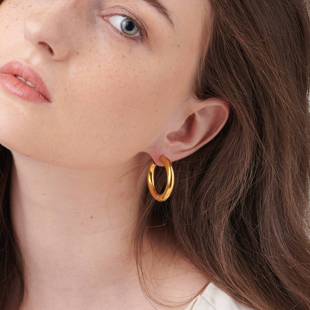 Oval Shape Hoop Earrings : PM-EARRINGS-056