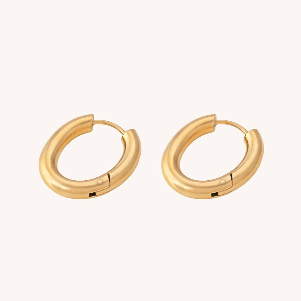 Oval Shape Hoop Earrings : PM-EARRINGS-056