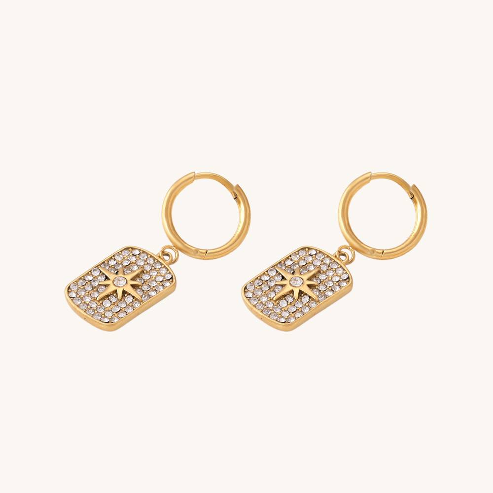 Stones Sparkle Dangle Earrings : PM-EARRINGS-076