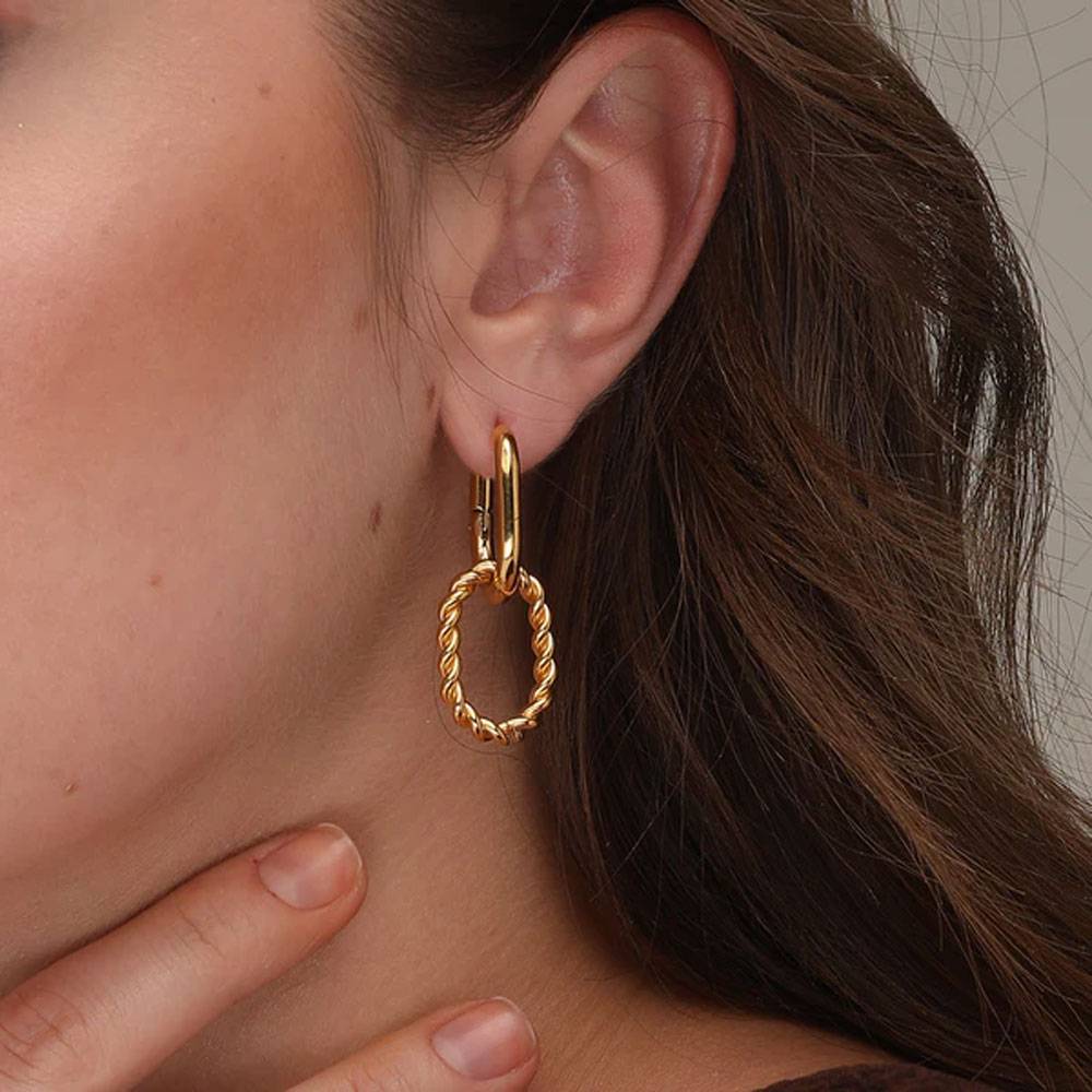 Double Rings Hoop Earrings : PM-EARRINGS-084