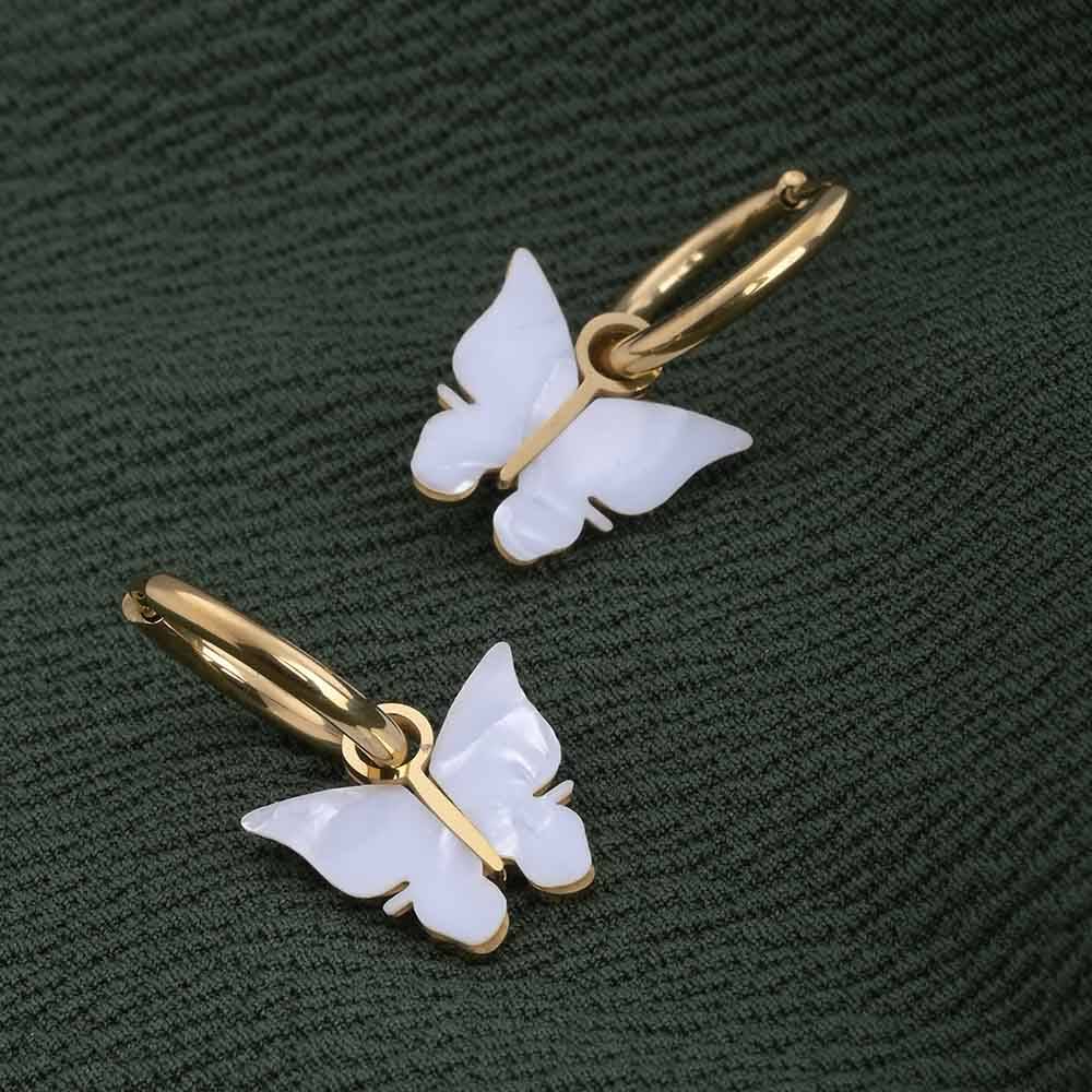 Annabelle Butterfly Hoop Earrings : PM-EARRINGS-085