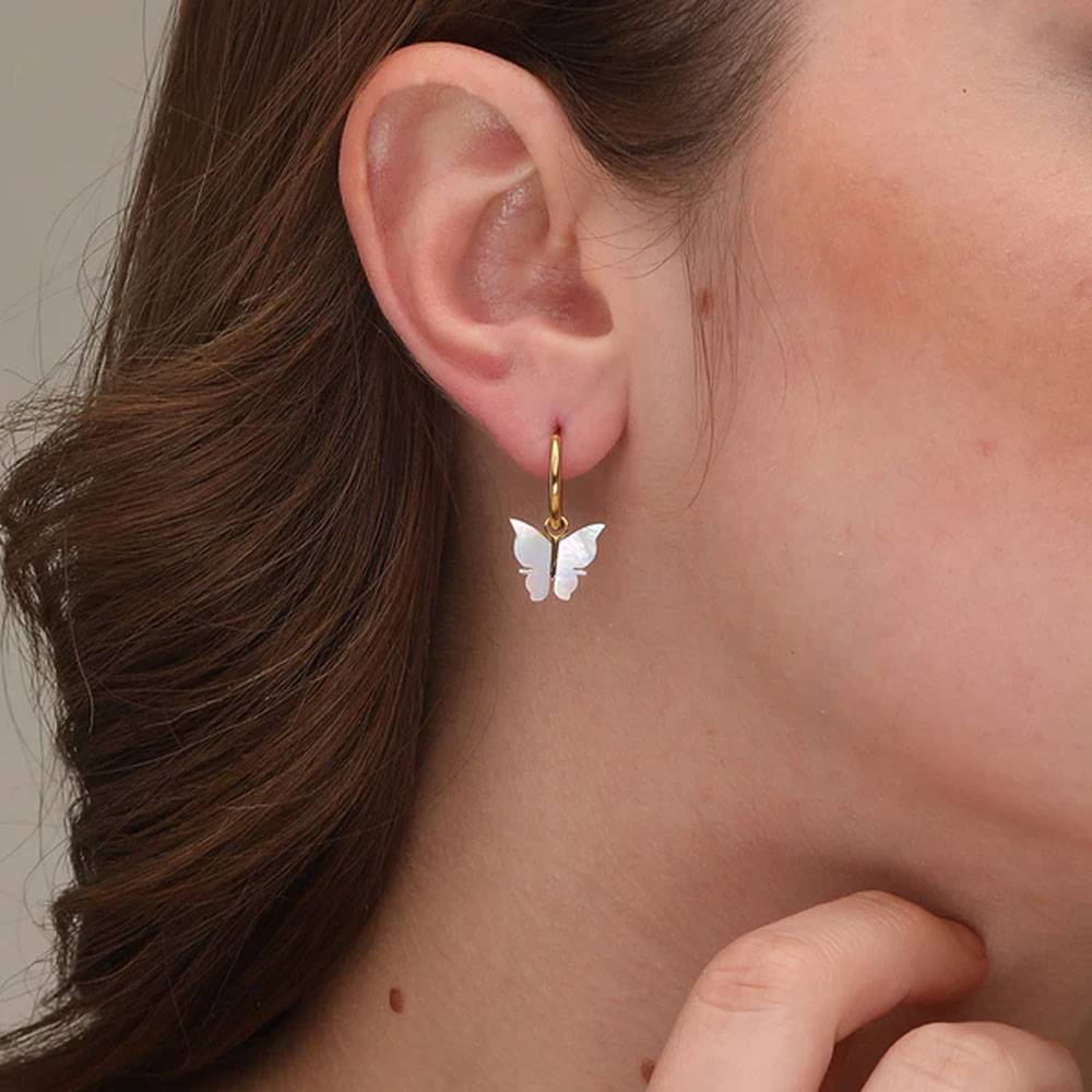 Annabelle Butterfly Hoop Earrings : PM-EARRINGS-085