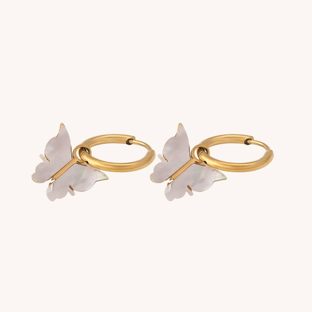 Annabelle Butterfly Hoop Earrings : PM-EARRINGS-085