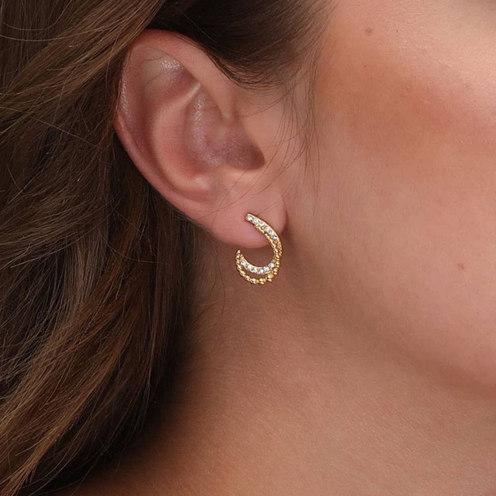 Almond Stones Stud Earrings : PM-EARRINGS-086