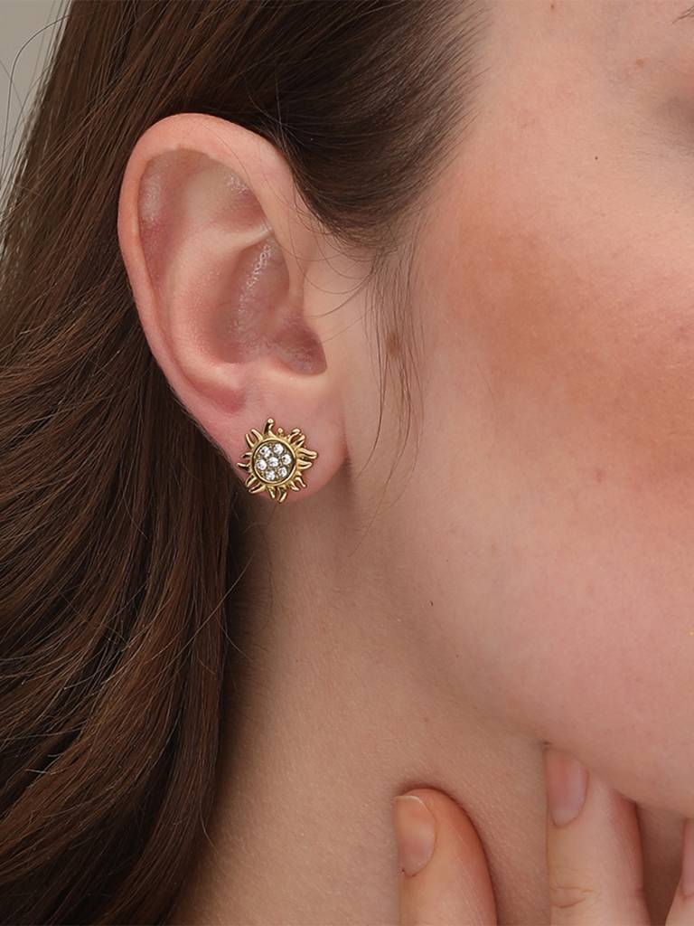 Women Gold-Toned Star Shaped Studs Earrings : PM-EARRINGS-087