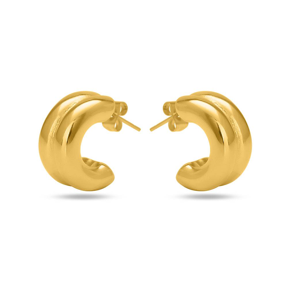 Plain Chunky Hoop Earrings For Womens Waterproof & Anti-Tarnish : PM-EARRINGS-090