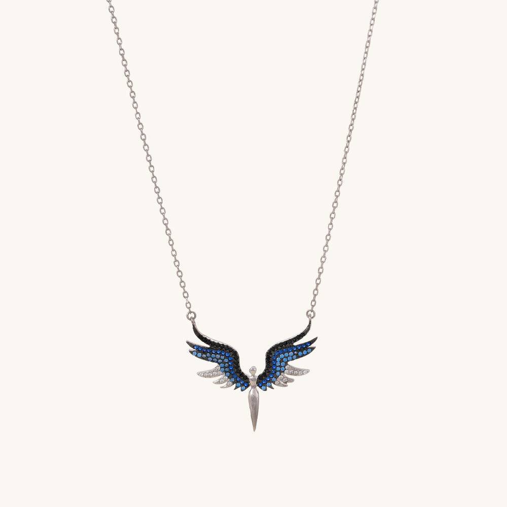 925 Sterling Silver Angel Wings Necklace : PM-NECKLACE-001