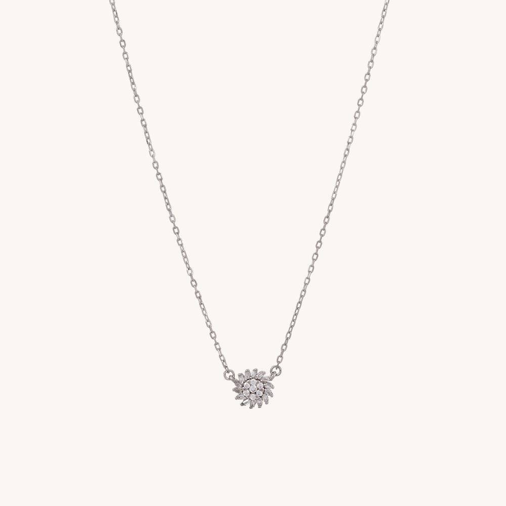 Blooming Flower Necklace- 925 Silver Hallmarked : PM-NECKLACE-005