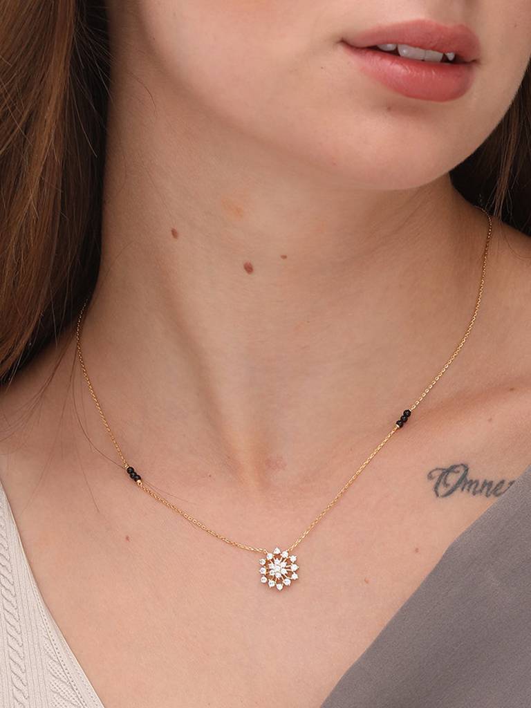Tvarita Diamond Womens Mangalsutra Necklace : PM-NECKLACE-030