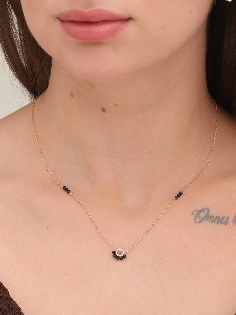 Sterling Silver Womens Tahakshi Diamond Mangalsutra Necklace : PM-NECKLACE-035