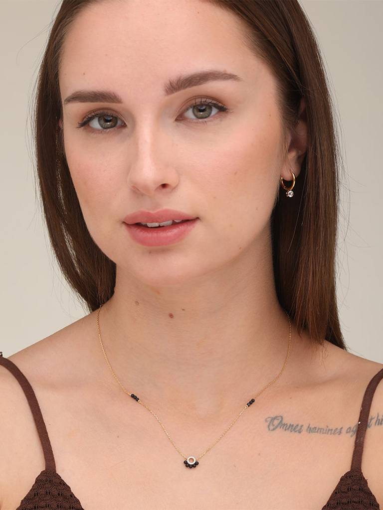 Sterling Silver Womens Tahakshi Diamond Mangalsutra Necklace : PM-NECKLACE-035
