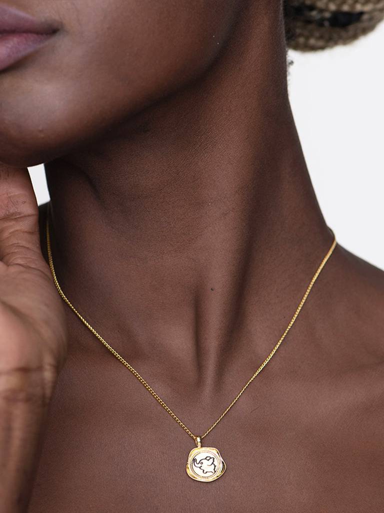 Women Silver Gold-Plated Necklace : PM-NECKLACE-060