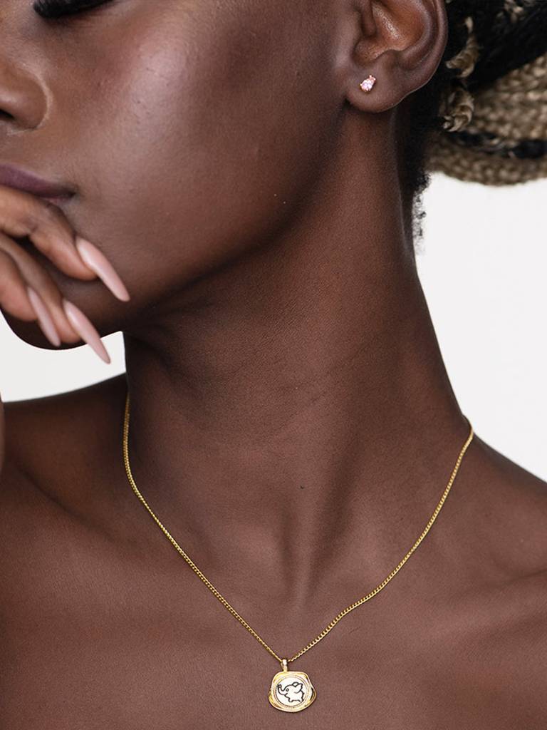Women Silver Gold-Plated Necklace : PM-NECKLACE-060