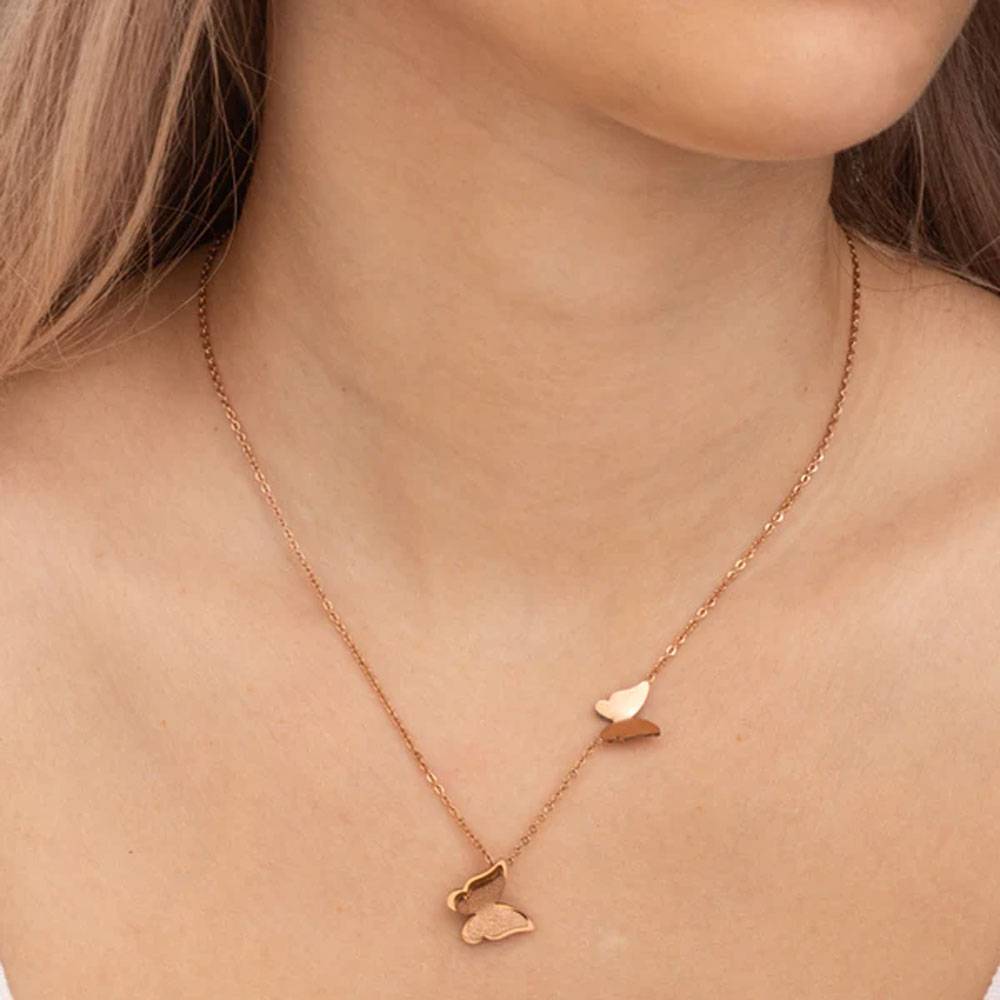 Ella Butterflies Necklace For Womens Waterproof & Anti-Tarnish : PM-NECKLACE-073