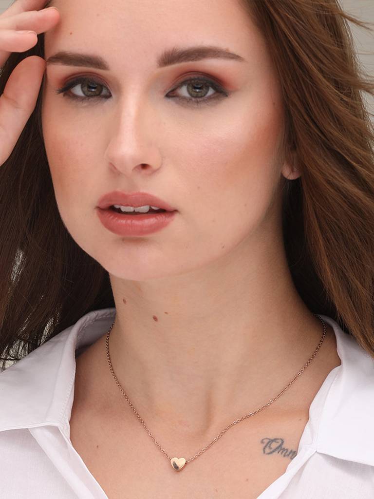Silver 18K Rose Gold-Plated Necklace : PM-NECKLACE-075
