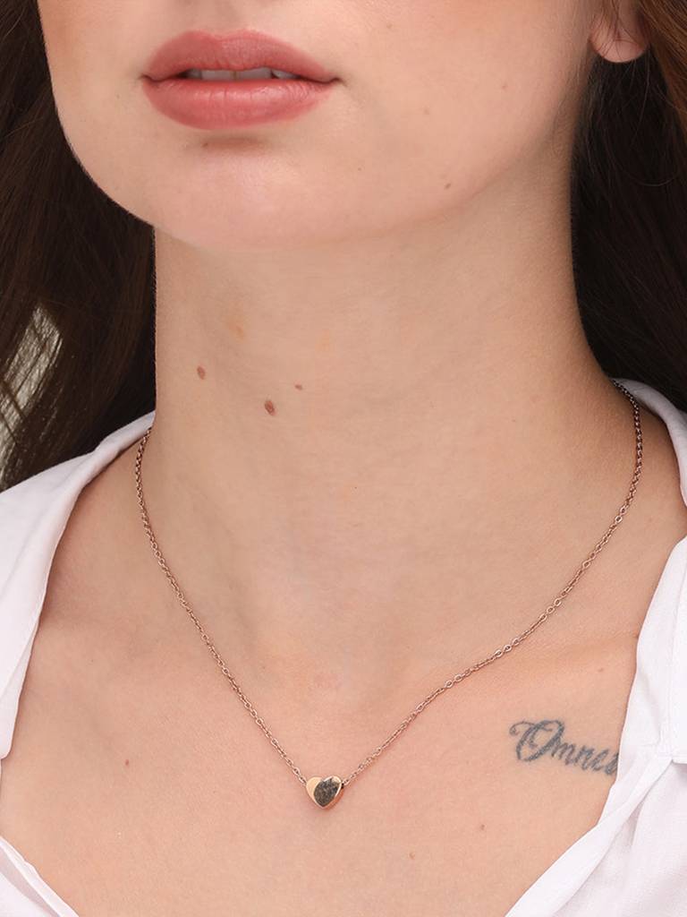 Silver 18K Rose Gold-Plated Necklace : PM-NECKLACE-075