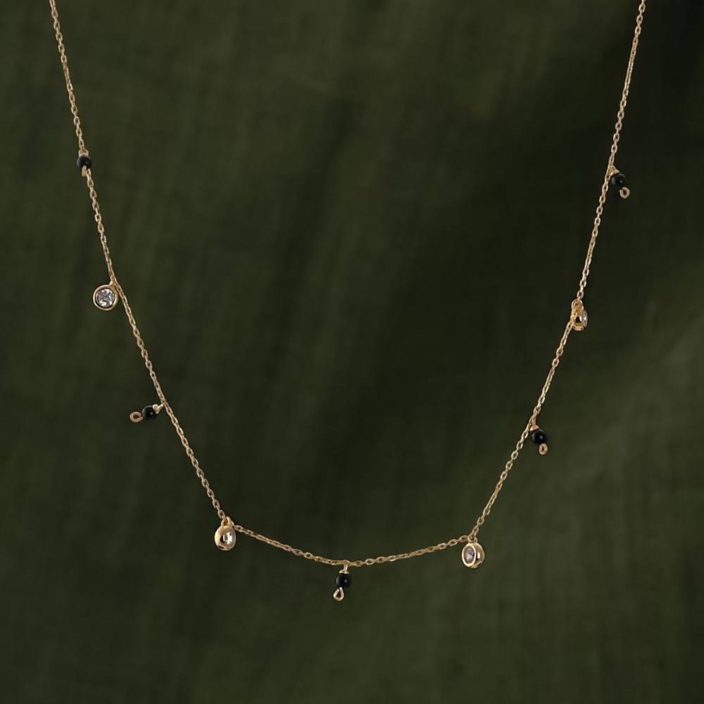 Kaamakya Diamond Mangalsutra | Bis Hallmarked | 18K Gold Vermeil : PM-NECKLACE-096