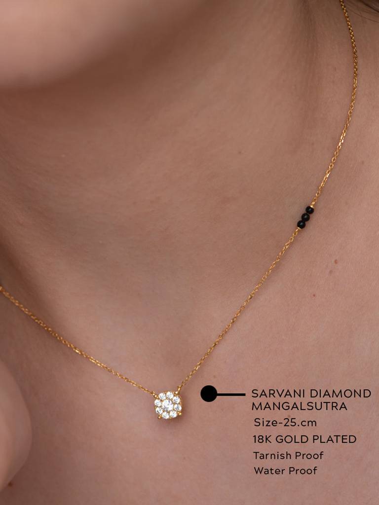 Diamond Accent Sterling Silver Mangalsutra Necklace : PM-NECKLACE-097