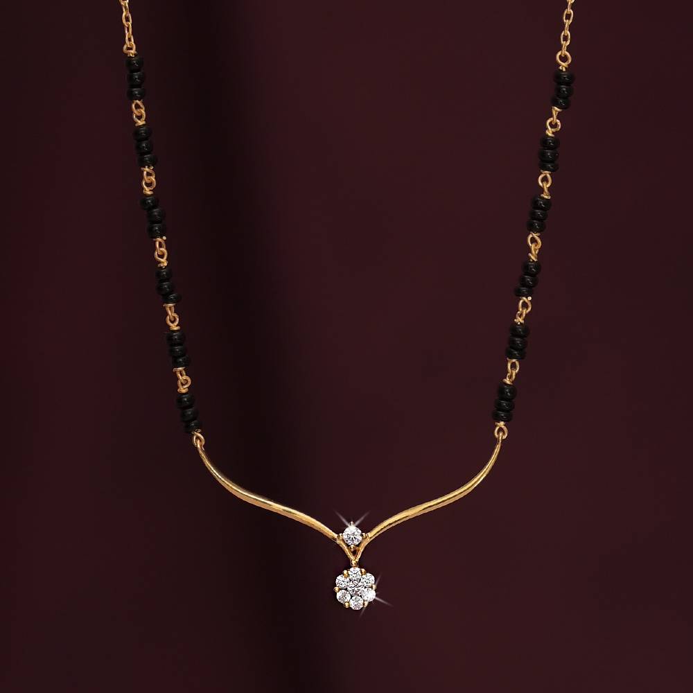 Palmonas 925 Sterling Silver Niyati Diamond Mangalsutra | Bis Hallmarked | 18K Gold Vermeil For Womens : PM-NECKLACE-106