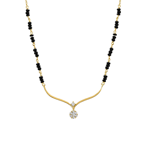 Palmonas 925 Sterling Silver Niyati Diamond Mangalsutra | Bis Hallmarked | 18K Gold Vermeil For Womens : PM-NECKLACE-106