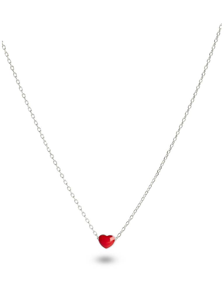 925 Sterling Silver Red 18K Gold-Plated Handcrafted Necklace : PM-NECKLACE-148