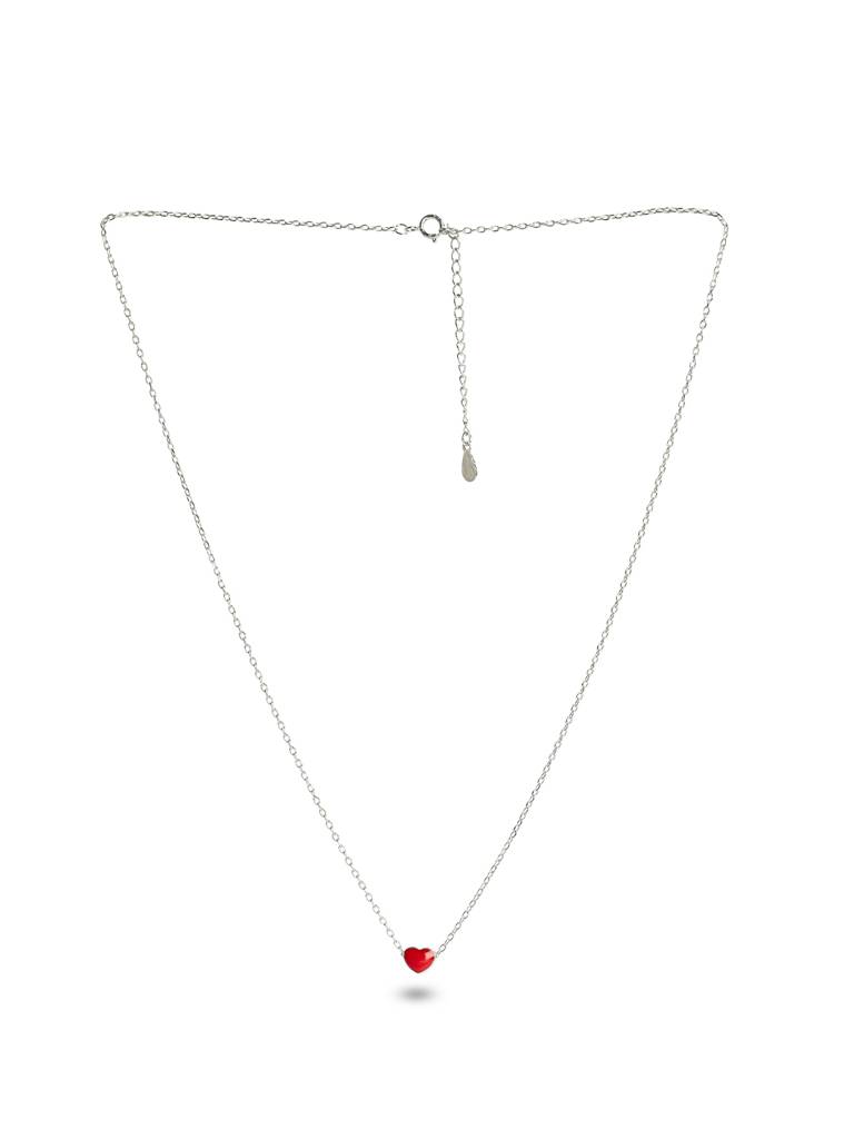 925 Sterling Silver Red 18K Gold-Plated Handcrafted Necklace : PM-NECKLACE-148