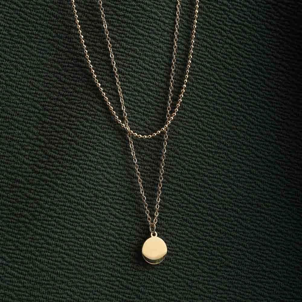 Little Round Two Layer Necklace : PM-NECKLACE-165