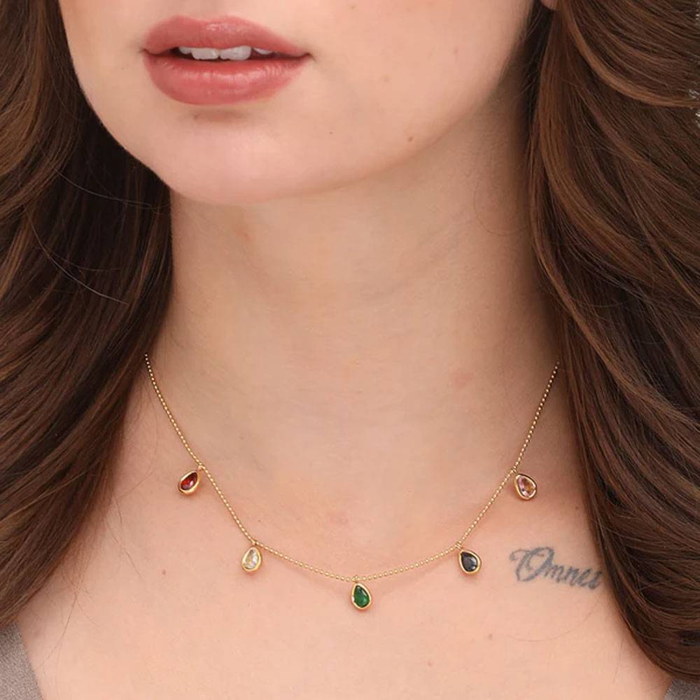 Colourful Stones Necklace : PM-NECKLACE-169