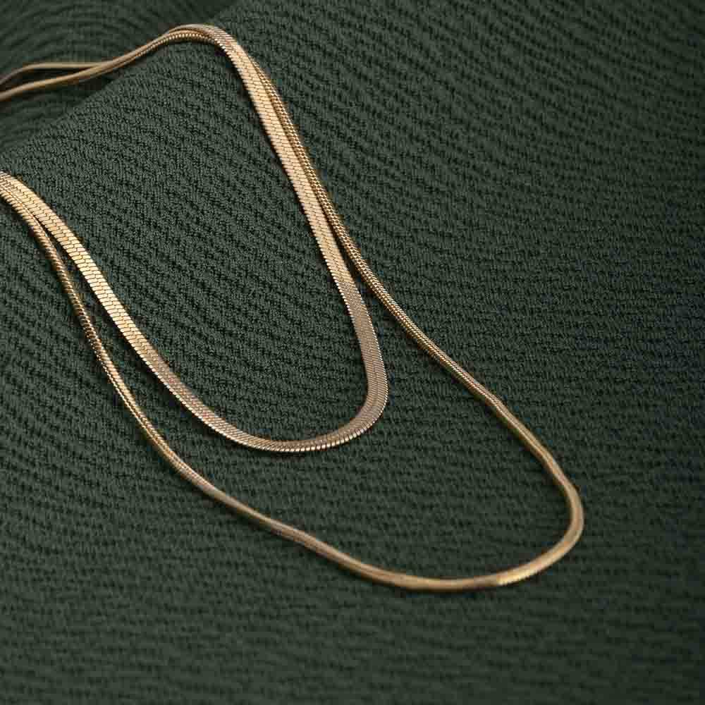 Plain Chain Two Layer Necklace : PM-NECKLACE-170