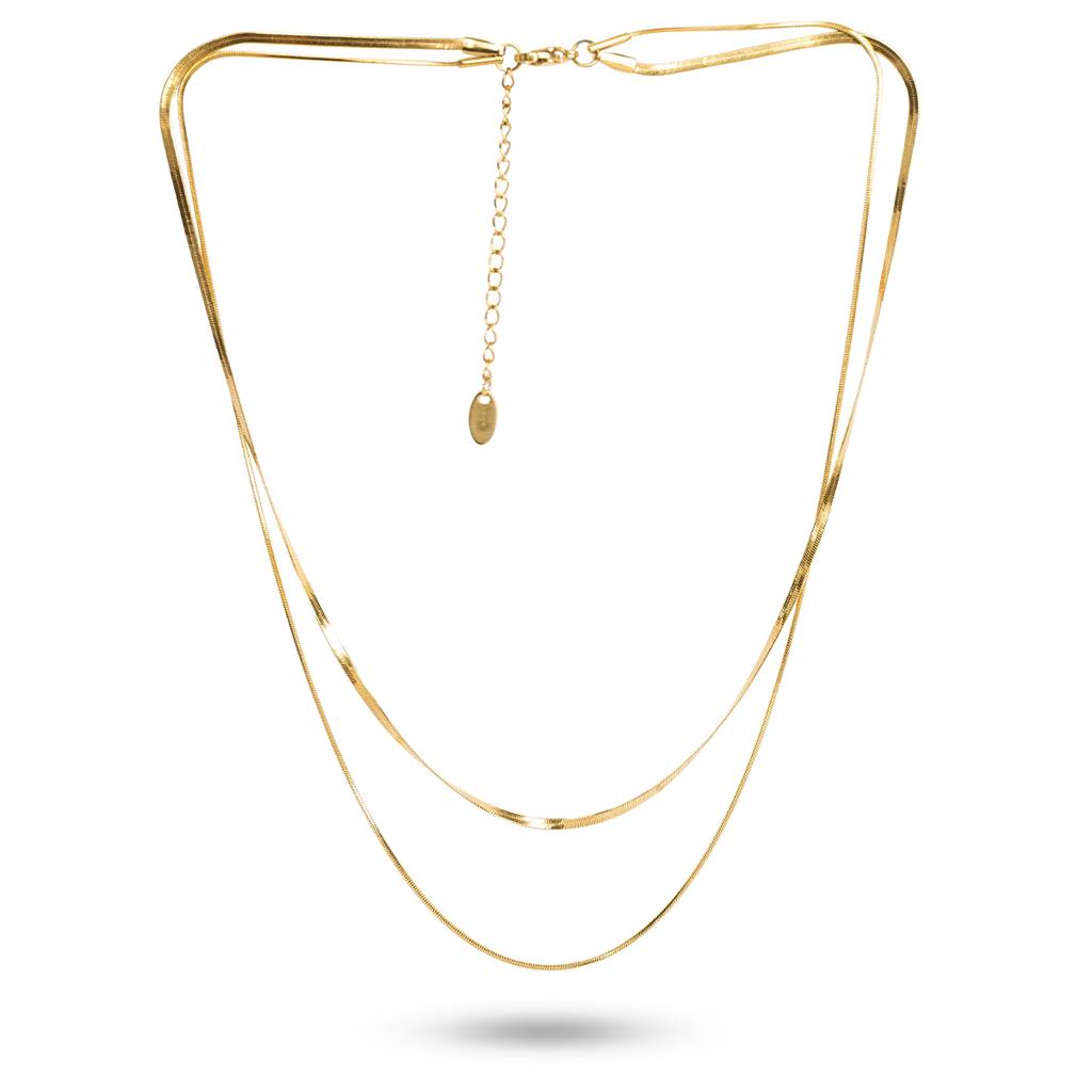 Plain Chain Two Layer Necklace : PM-NECKLACE-170