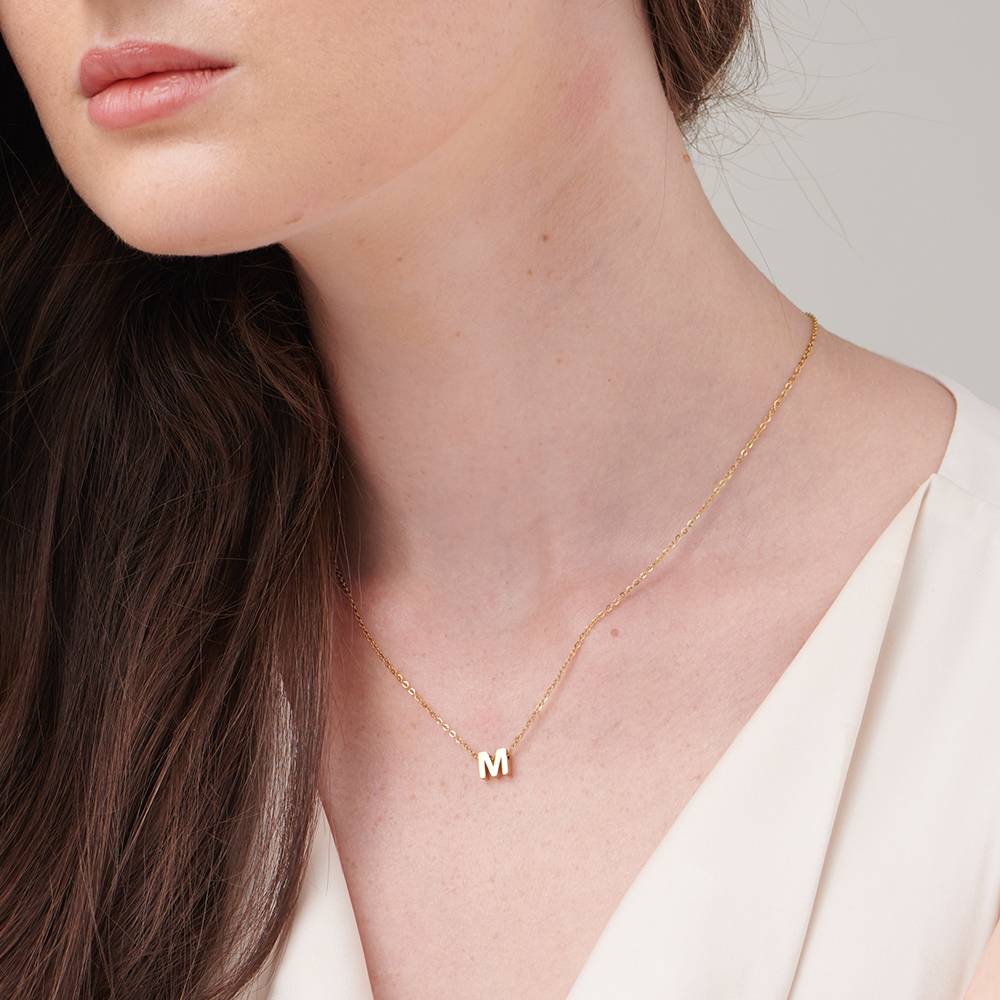 Palmonas 18K Gold Plated Small M Letter Necklace For Womens Waterproof & Anti-Tarnish : PM-NECKLACE-175-M
