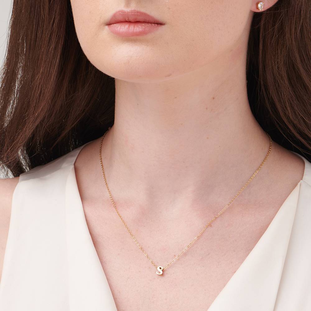 Palmonas 18K Gold Plated Small S Letter Necklace For Womens Waterproof & Anti-Tarnish : PM-NECKLACE-175-S