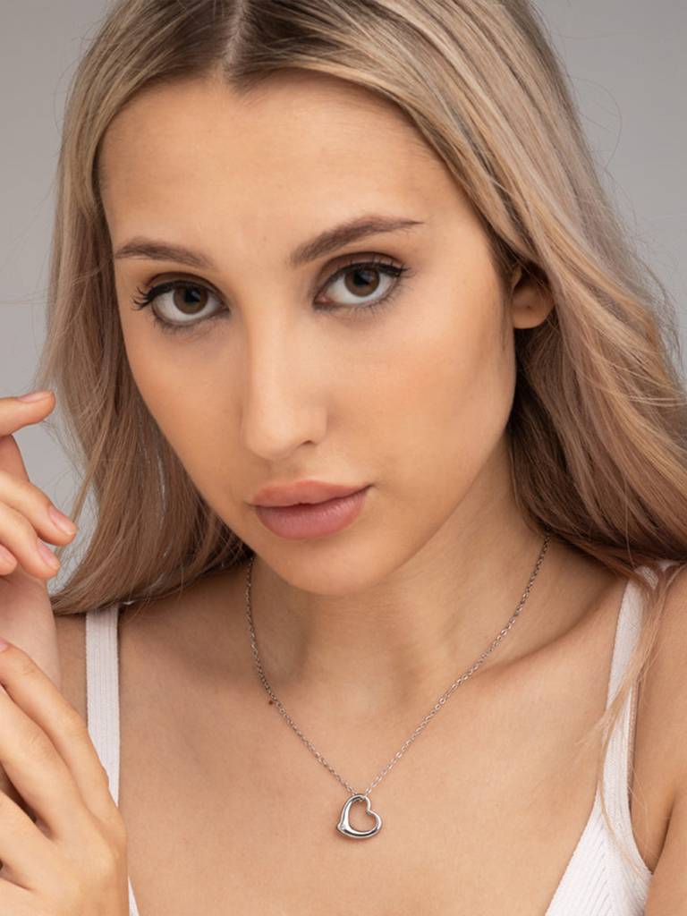 Silver-Toned Silver Gold-Plated Necklace : PM-NECKLACE-187