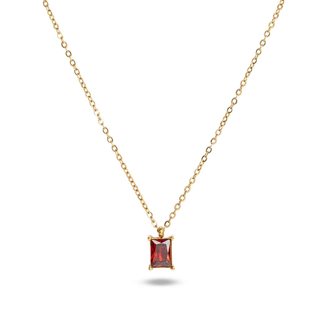 Ruby Red Stone Necklace : PM-NECKLACE-197