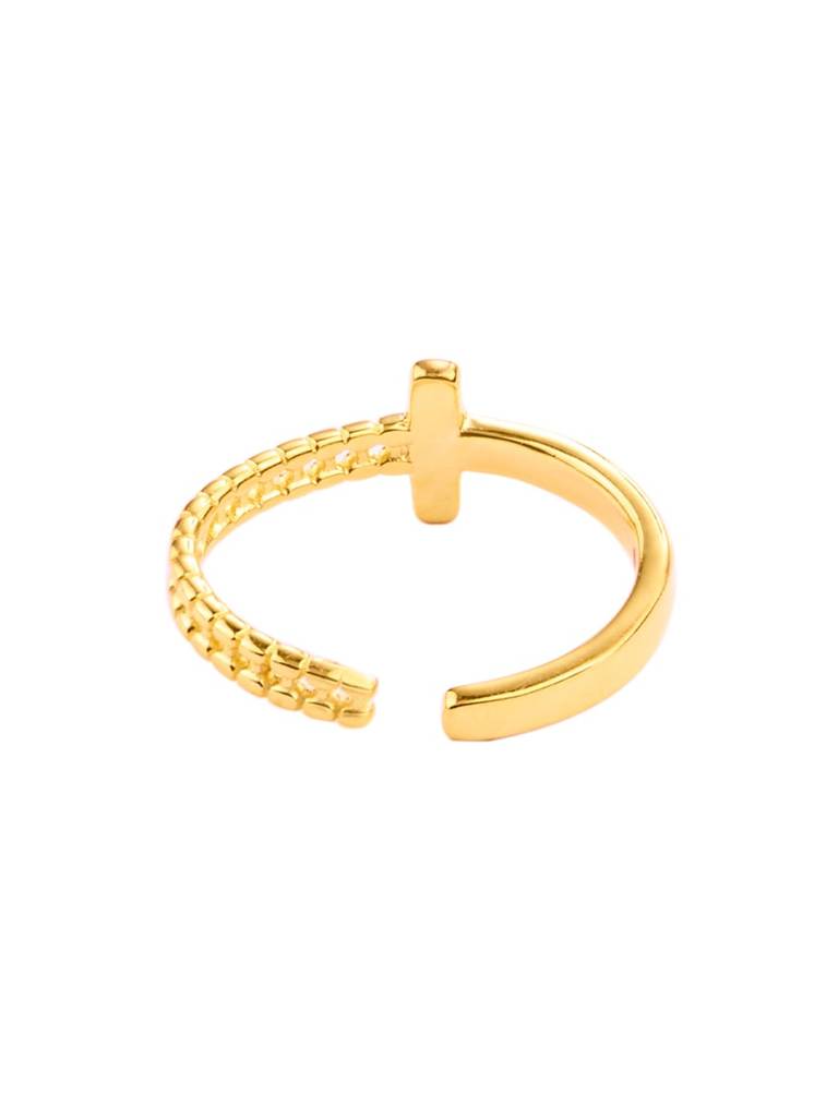 925 Sterling Silver 18K Gold Plated Julienne Finger Ring : PM-RING-014