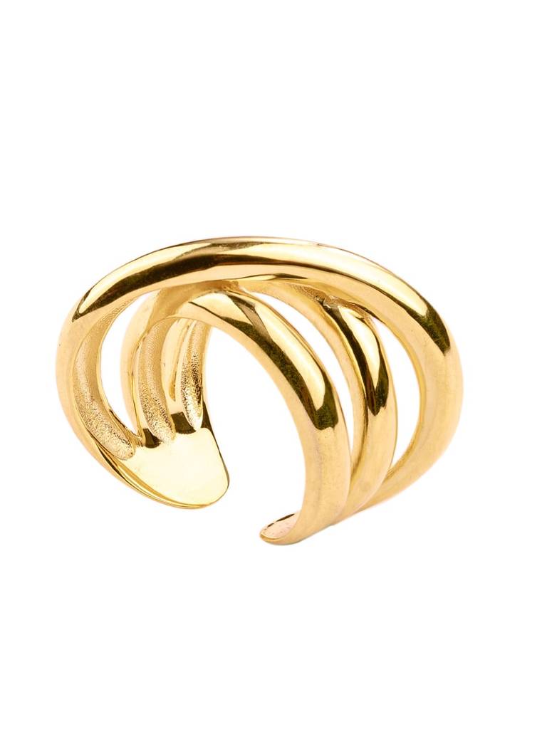 925 Sterling Silver 18K Gold-Plated Infinity Knot Finger Ring : PM-RING-018