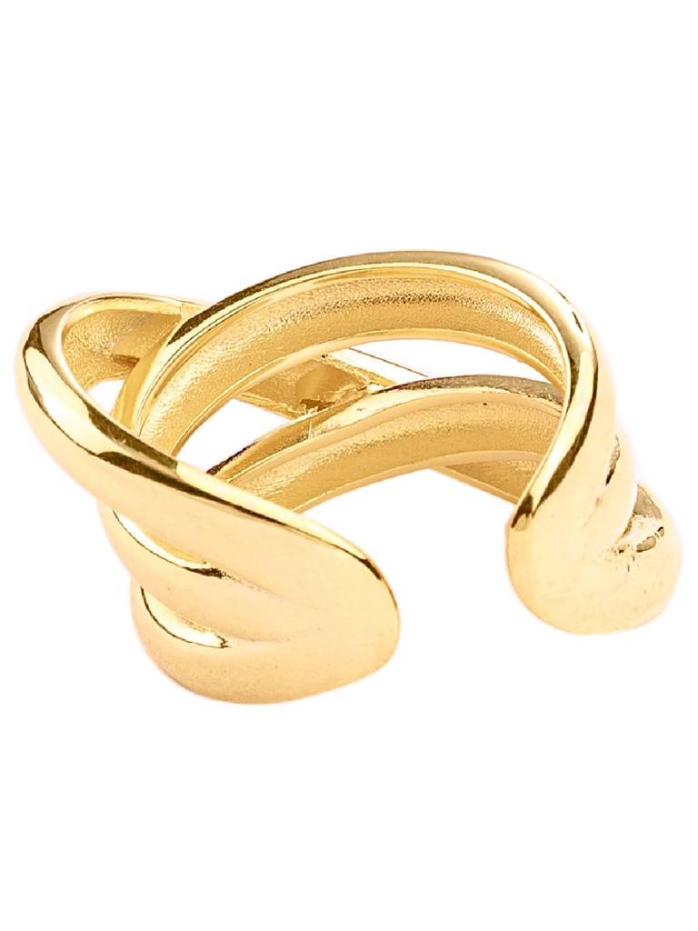 925 Sterling Silver 18K Gold-Plated Infinity Knot Finger Ring : PM-RING-018