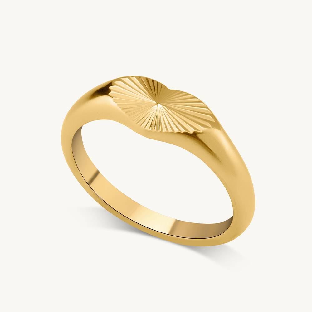 18K Gold-Plated Heart Rays Ring Finger Ring : PM-RING-029-7