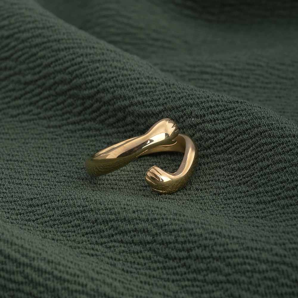 18K Gold Plated Love Hug Ring : PM-RING-073-8