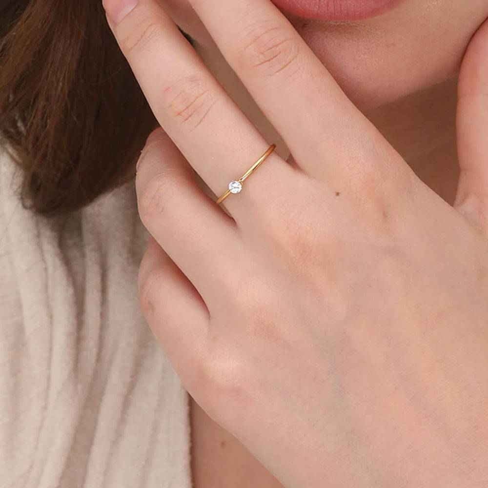 Dainty Solitaire Ring : PM-RING-076-6