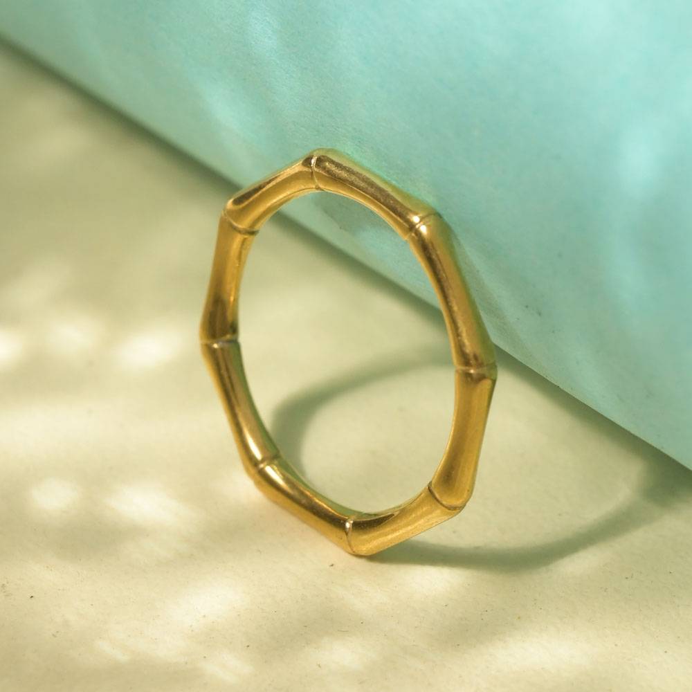 18K Gold Plated Thin Twig Finger Ring : PM-RING-090-7