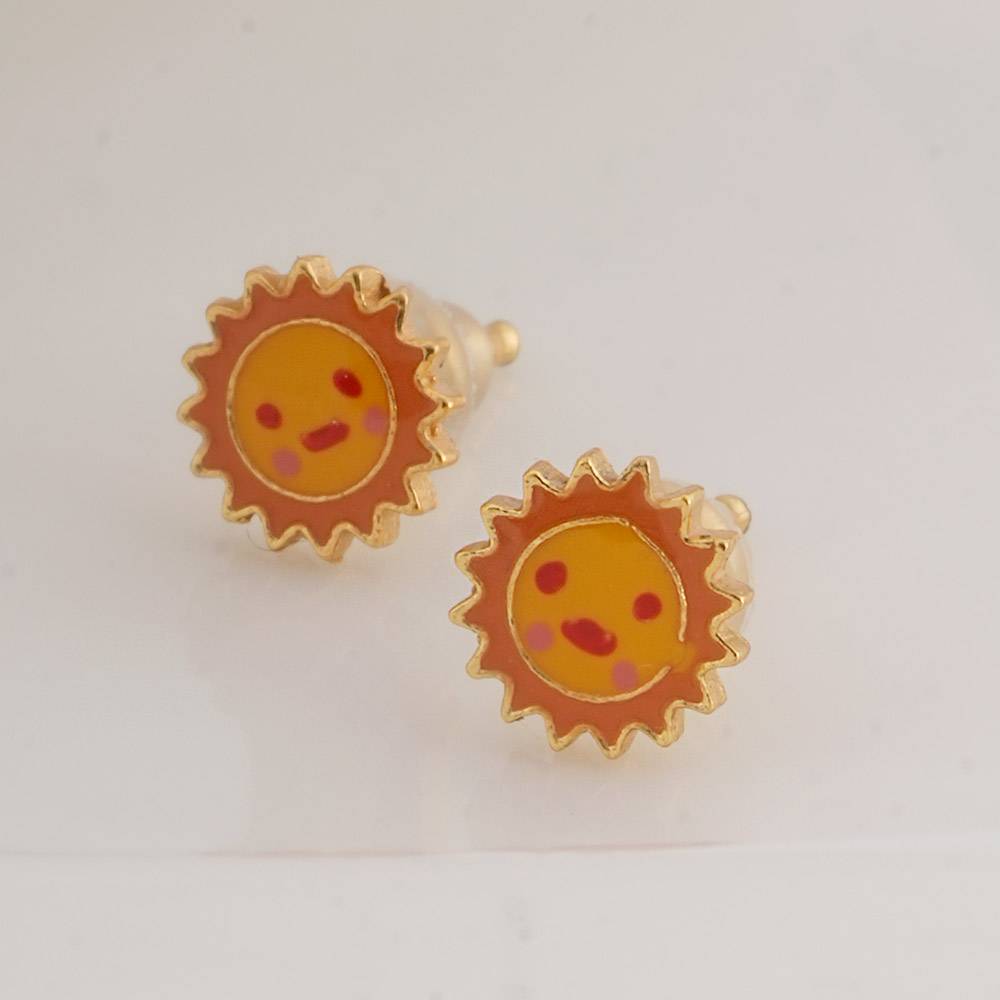 925 Sterling Silver Sunflare Studs  For Kids : PMKSTER495-G
